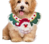 Christmas Dog Collar - Pet Winter Neck Warmer Costume, Dog Holy Collar, Multifunctional Winter Doll Scarf with Pattern, Christmas Dog Accessories for Dogs and Cats (White Green)
