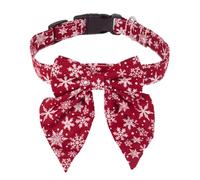 Christmas Dog Collar with Adjustable Cotton Bowtie Collars for Large Dogs Pets Classic Plaid Pattern Removable Soft Comfortable Safe Durable Buckle Stainless Steel D Ring Fashion Cute Xmas