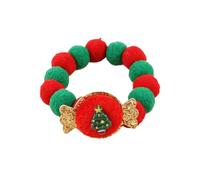 Christmas Dog Collars with Bow Tie,Red Green Dog Christmas Collars,Cute Adjustable Dog Collars,Colorful Hairball Christmas Pets Collars,for Small Medium Large Dogs Pets