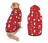 Christmas Dog Costume 1, Christmas Deer Tree Print Hoodie Winter Christmas Cosplay Clothes Sweaters Outfits Pullover Pets' Sweatshirt Hoodies with Pocket for Medium Large Dogs-M