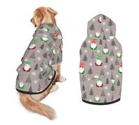 Christmas Dog Costume 3, Christmas Deer Tree Print Hoodie Winter Christmas Cosplay Clothes Sweaters Outfits Pullover Pets' Sweatshirt Hoodies with Pocket for Medium Large Dogs-M