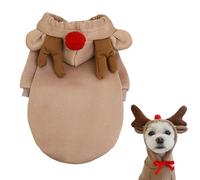 Christmas Dog Costume - Adorable Festive 3D Reindeer Ears Clothes - Christmas Hoodie Clothes,for Festive Outfit Birthday Cosplay Holiday Winter