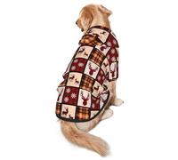 Christmas Dog Costume Hoodie for Large Dogs, Soft Xmas Dog Outfit with Leash Hole & Pocket, Funny Santa Pet Clothes for Medium Large Dogs, Cozy Dog Christmas Outfit for Boy & Girl - XXL