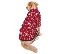 Christmas Dog Costume Hoodie for Large Dogs, Soft Xmas Dog Outfit with Leash Hole & Pocket, Funny Santa Pet Clothes for Medium Large Dogs, Cozy Dog Christmas Outfit for Boy & Girl - S