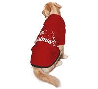 Christmas Dog Costume Hoodie for Large Dogs, Soft Xmas Dog Outfit with Leash Hole & Pocket, Funny Santa Pet Clothes for Medium Large Dogs, Cozy Dog Christmas Outfit for Boy & Girl - L