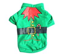 Christmas Dog Costume Pattern Pet Clothes Pet Warm Winter Clothes Xmas Outfits for Small Medium Dogs Cats Puppy Cosplay Size L