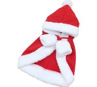 Christmas Dog Costume Pet Cape Hat Shawl Cloak Santa Outfit Accessories Clothes Xmas Cats Kitten Halloween New Year Party Adjustable