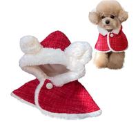 Christmas Dog Costume - Plush Hooded Cloak INS Style | Soft Knitted Fabric for Small Pets up to 8kg | Cute Warm Cape for Maltese Photos, Holidays and