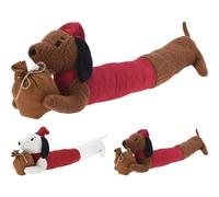 Christmas Dog Draught Excluder | Boucle Fabric Dog Draft Excluder Animal Door Sausage | Door Draught Cushion - 85cm ~ Colour Varies One Supplied