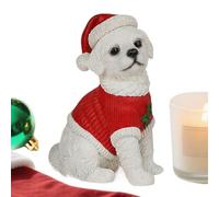 Christmas Dog Figures - Resin Puppy Ornaments for Christmas Decoration, Decorative Cute Dog Statue for Christmas Appearances, Festive Resin Figures for Winter Atmosphere, Collectible Animal Miniature