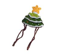 Christmas Dog Hat, Crochet Christmas Hat - Knitted Dog Hat Made of Soft Fleece for Christmas, Attractive Adjustable Christmas Hat, Handmade Pet Costume for Dog Puppy