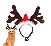 Christmas Dog Headband - Reindeer Elk Antler Headpiece, Adjustable Doggie Reindeer Hat Santa | Hair Loop Brown Reindeer Antlers Headband, Dog Antlers Headbands Christmas Costume Headwear For Dog, Cat