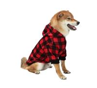 Christmas Dog Hoodie, Festive Pet Sweater with Snowflakes and Tree Design, Warm Cozy Winter Hoodie for Small Medium Large Dogs(Blackish red,XL)