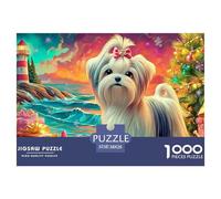 Christmas Dog Jigsaws Suitable for Decompression And Wall Decor 1000 Piece Puzzle for Adults & Kids Age 12 Years Up 38x26cm/1000pcs