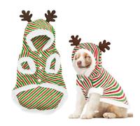 Christmas Dog Jumper Dogs Clothes Red Green Antlers Pattern Pet Christmas Sweater for Cats Warm Winter Puppy Clothes Vest Pet Holiday New Year Costume Gift for Dogs A8HLTWJBX (M)