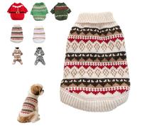 Christmas Dog Jumpers Small Turtleneck Warm Winter Dog Xmas Jumper Sweater | Soft Looped Pile and Cloth, Warm Dog Jumper Comfortable, Daily Wear, Fall Winter Walks, Small Dogs and Cats