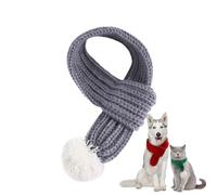 Christmas Dog Knitted Scarf with Pompom Pet Winter Neck Warmer Costume for Small Medium Large Dogs & Cats