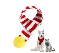 Christmas Dog Knitted Scarf with Pompom Pet Winter Neck Warmer Costume for Small Medium Large Dogs & Cats