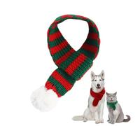 Christmas Dog Knitted Scarf with Pompom Pet Winter Neck Warmer Costume for Small Medium Large Dogs & Cats
