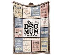 Christmas Dog Mum Gifts - Best Dog Mum Ever Blanket, Funny Dog Lover Gifts for Women, Cozy Dog Gift for Women, Dog Owner, Dog Themed Present Blanket for Birthday, Christmas, Mother’s Day