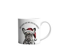 Christmas Dog Mum Mug, Custom Dog Breed Ceramic Coffee Tea Cup, Gift for Dog Lovers, Festive Holiday Christmas Choc, French Bulldog Mum, French Bulldog Dad, French Bulldog Gifts, Frenchie