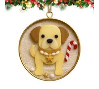 Christmas Dog Ornaments 2D Acrylic | Hangable Bulldog Dachshund Pendant for Christmas Tree Decorations | Animal Pendant for Wall Door Car Rearview Mirror Holiday Gathering Party Window Decor Kids Adul