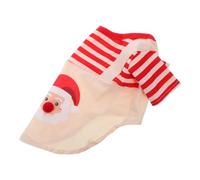 Christmas Dog Outfit Striped Suspender Style Soft Cozy Shirt Red Large | Breathable Fabric with Santa Claus Graphic, Machine Washable Cloth, for Holiday Parties and Festive Activities