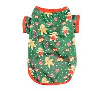 Christmas Dog Pullover Gingerbread Man Pattern Cozy Polyester Pet Sweatshirt for Puppy Kitten (Xs)