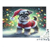 Christmas Dog Puzzle 1000 Piece Recycled Paper for Adults Adult Jigsaws Hard Difficult Challenging Game Fun Home Activity Great Gift for Kids Age 12 Years Up 70x50cm/1000pcs