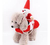 Christmas Dog Santa Rider Costume, Festive Pet Dress Up Outfit for Small Medium Dogs, Funny Holiday Role Play Apparel with Santa Doll, Perfect for Xmas Parties & Pet Cosplay (S)