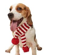 Christmas Dog Scarf | Knitted Elk Pattern & Striped Pet Scarf | Soft Hair Ball Yarn Cat & Dog Bandana | Festive Christmas Pet Supplies & Dog Accessories(A,S 53cm)