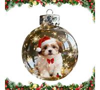 Christmas Dog Snow Ornaments, Handcrafted Vivid 3D Animal Christmas Glass Bauble Decoration, Xtmas Crystal Glass Ornament for Interior Outdoor Home Holiday Décor & Gifts (B)