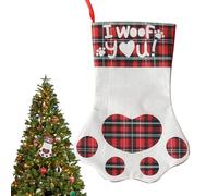 Christmas Dog Stocking | Paw Prints Gift | Hanging Decoration for Children Girls Boys Adults Small Class Party Winter Crafts Awards