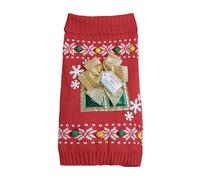 Christmas Dog Sweater Knitted Sweater Costume with Bowknot for Small Size Cats Dog Festival Photography Suit Party Outfi