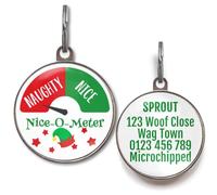 Christmas Dog Tags for Dogs & Cats (Nice-O-Meter Design-Naughty)