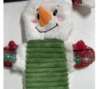Christmas Dog Toy, Interactive No Stuffing Soft Plush snowman Durable Chew Toy with Crinkle Paper, Birthday for Small Medium Large Dogs