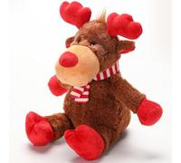 Christmas Dog Toys, Dog Squeaky Toys with Crinkle Paper, Plush Reindeer Dog Toys, Interactive Stuffed Dog Chew Toys, Dog Gifts for Puppy, Small, Medium Dogs