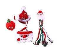 Christmas Dog Toys - Interactive Dog Christmas Toys | Christmas Holiday Dog Toys Set | Santa Squeaky Plush Toys, Interactive Teething Toys for Home, Pet Room, Pet Shop, 30.5x6.5x17cm