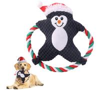 Christmas Dog Toys, Interactive Squeaky Pet Chew Toy with Penguin Shaped, Funny Dog Christmas Toys Durable Sounding Plush Stuffed Dolls for Pet Teeth Grinding, Training (Penguin)