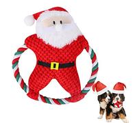 Christmas Dog Toys, Interactive Squeaky Pet Chew Toy with Santa Claus Shaped, Funny Dog Christmas Toys Durable Sounding Plush Stuffed Dolls for Pet Teeth Grinding, Training (Father Christmas)