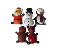 Christmas Dog Toys, Squeaky Plush Set of 5, Santa Snowman Reindeer Penguin Ginger Bread