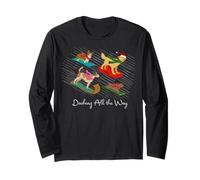 Christmas Dogs Sledding Dashing All The Way Long Sleeve T-Shirt