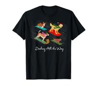 Christmas Dogs Sledding Dashing All The Way T-Shirt