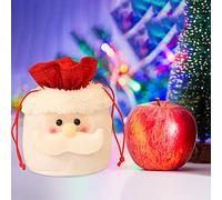 Christmas Doll Gift Bags with Drawstring 3D Xmas Candy Apple Bags Snowman Elk Santa Fabric Bags Merrie Bag for Kids Holiday Party Wrapping (A1)
