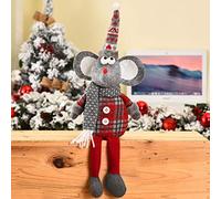 Christmas Doll Ornament Christmas Sitting Decoration Cute Long Leg Santa Snowman Elk Mouse Plush Doll Xmas Ornament for Christmas Tree Pendant Holiday Party Home Table Indoor Ornament Xmas Gift