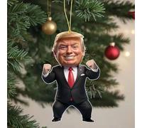 Christmas Donald Ornaments 2024,Presidential Donald Acrylic Ornament,MAGA Christmas Ornaments,2D Acrylic Xmas Tree Car Mirror Hanging Ornament,Unique Fun Pendant Ornaments