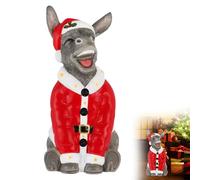 Christmas Donkey Ornament,Santa Mold Donkey Figurine,20cm Christmas Decoration Funny Ornament Cast in the Resin for Children Adults Great Gift Idea,Festive Figurine for Home Decor (1)