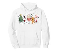 Christmas Doodles Winter Snowman Candy Cane Gingerbread Tree Pullover Hoodie