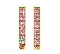 Christmas Door Banner - LED Light Holiday Decoration, Garden Welcome Banner, Bright Waterproof Fabric with Printed Holiday Design, Entryway Decor for Front Door Yard Patio Background, 180x30cm