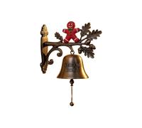 Christmas Door Bell - Holiday Hanging Chime | Vintage Metal Doorbell | Decorative Rustic Ringing Ornament | Seasonal Entryway Accent for Garden Porch Classroom Office Church Hotel Kitchen Shop